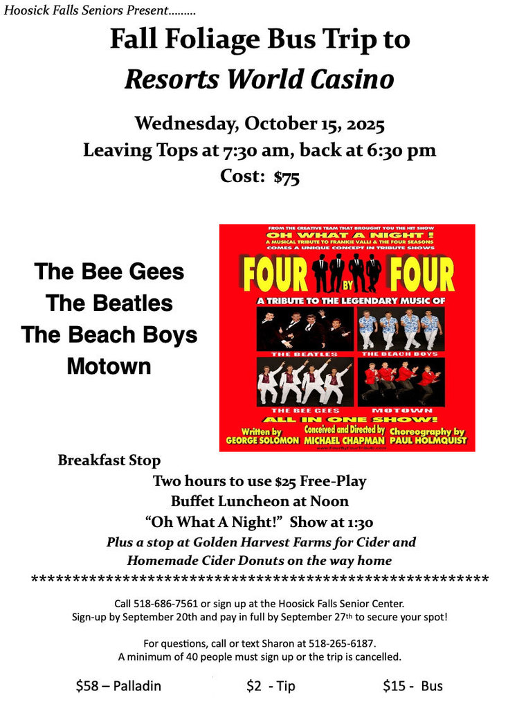 senior center trip october