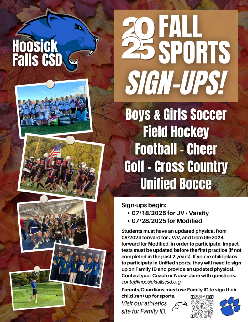 2025 Fall sports sign-ups flyer