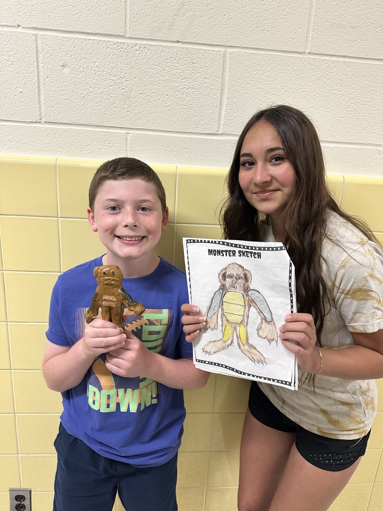 4th grade monster projects with high school ceramics students