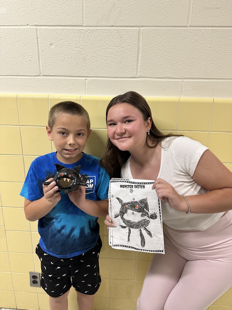4th grade monster projects with high school ceramics students