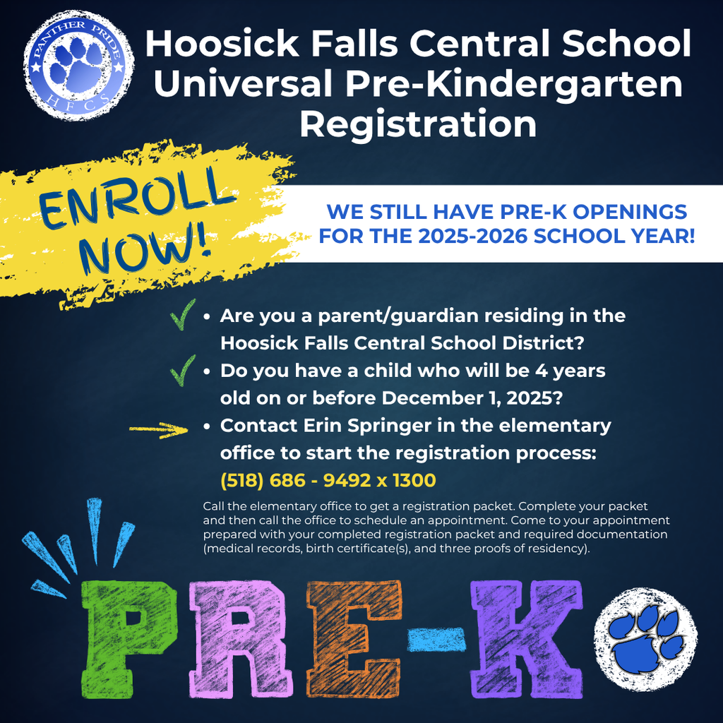 pre-k registration information for 25-26 year