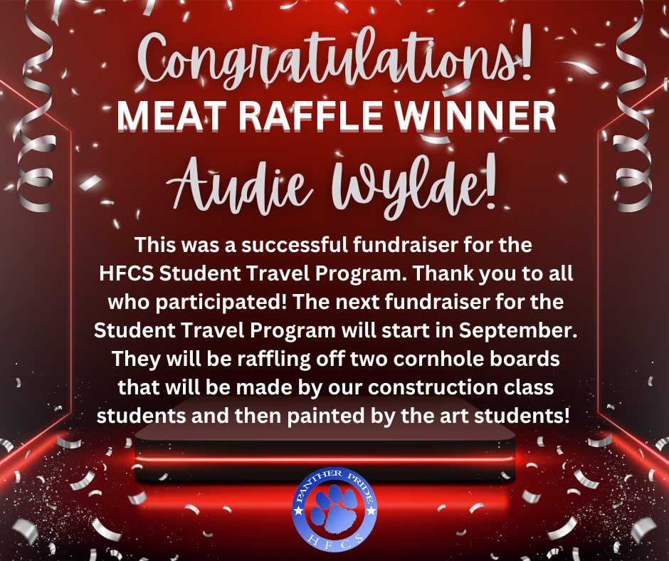 student travel program meat raffle winner august 2025 