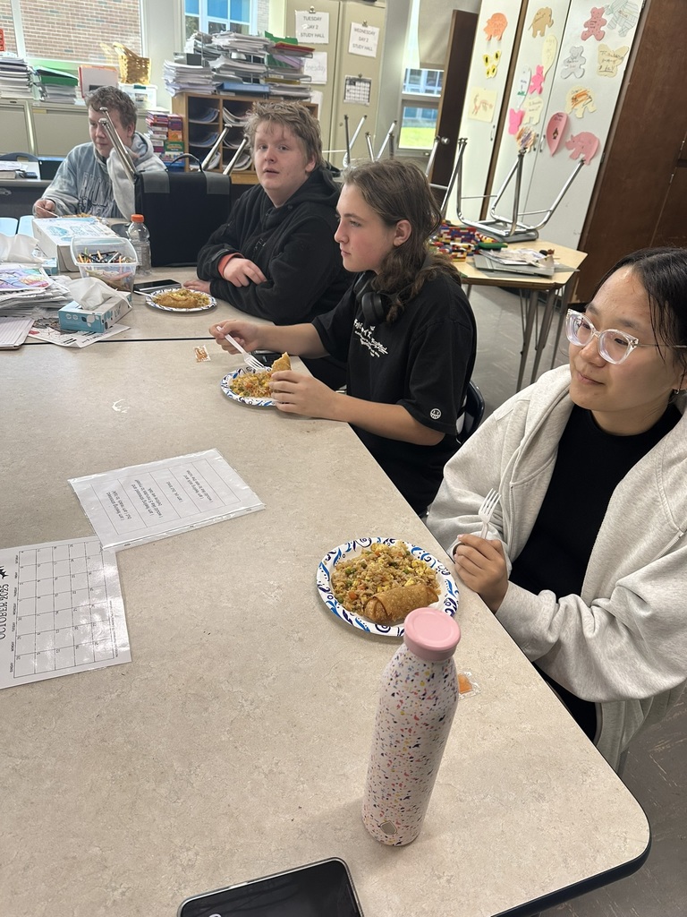 The International Club (grades 9-12) had its first tasting this week. The first country they learned about was China, and they cooked egg-fried rice, and a student brought in egg rolls. Dr.  Ambigay Yudkoff is the club advisor and shared these photos as well as a little more information about the club: "The purpose of the International Club is to promote cultural awareness and global perspectives within the Hoosick Falls CSD community through food, music, and other aspects of culture." If your high school student is interested in joining this club, please have them reach out to Dr. Yudkoff!