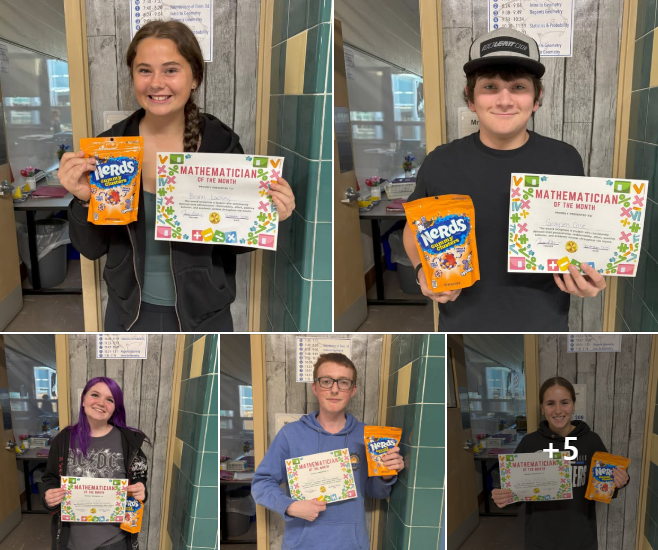 High School Math Teachers, Mrs. Jessica Nelson and Mr. Jacob Trinkle, announced their September 'Mathematicians of the Month' awardees. ➕📐➖✖️📏➗ These awards recognize students who consistently demonstrated perseverance, responsibility, effort, positive behavior, and academic success throughout the month. Intro to Geometry- Graysen Case and Jocelyn Clear Regents Geometry- Brynn Lackey and Liam DeVine Stats and Probability- Lizzy DaRosa Period 7 Algebra 1- Grant Glover Period 3 Algebra 1- Carly Turner Period 4 Algebra 1- Kate Bundrick Period 9 Algebra 1- Natalie Pell Keep up the great work, students, and thanks for sharing, Mrs. Nelson and Mr. Trinkle!🐾