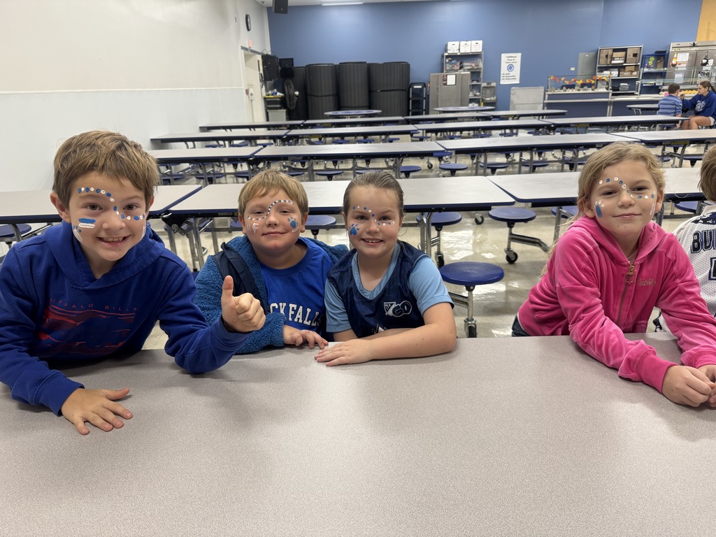 Please enjoy these pictures from our Spirit Week's face-painting day! Our elementary students always have fun when the high schoolers come and visit them.💙🤍🐾