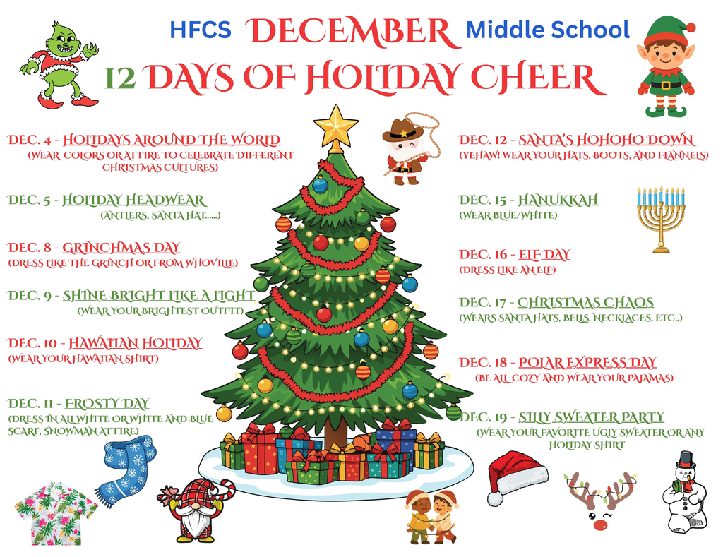 middle school december themes