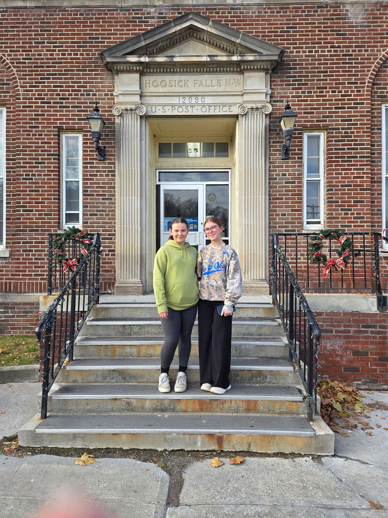 A group of  HFCS Living History Summer Institute participants got together to continue a historic Hoosick Falls tradition! The students decorated the Post Office and set up Santa’s mailbox! 🎅🏻This magical mail box allows children to send letters directly to the North Pole. Children who leave a letter in the mailbox will receive a personalized reply from an elf! 🎄(Thanks for sharing, Mrs. Katie Brownell!)