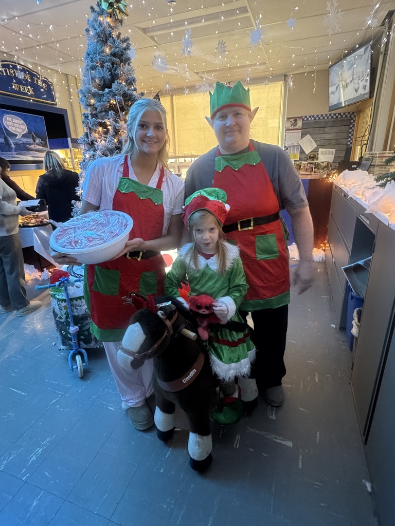 Our School Resource Officer, Deputy Garhartt, organized a fun activity this holiday season. Each school office participated in a friendly office decorating contest! Our pre-k students made the rounds today to judge the decorations, and the elementary's gingerbread theme was their favorite, followed by the middle school's Island of Misfit Toys theme, and the high school's Elf the movie theme. Our office staff went above and beyond to make our spaces special for our students!  Everyone did a great job!!