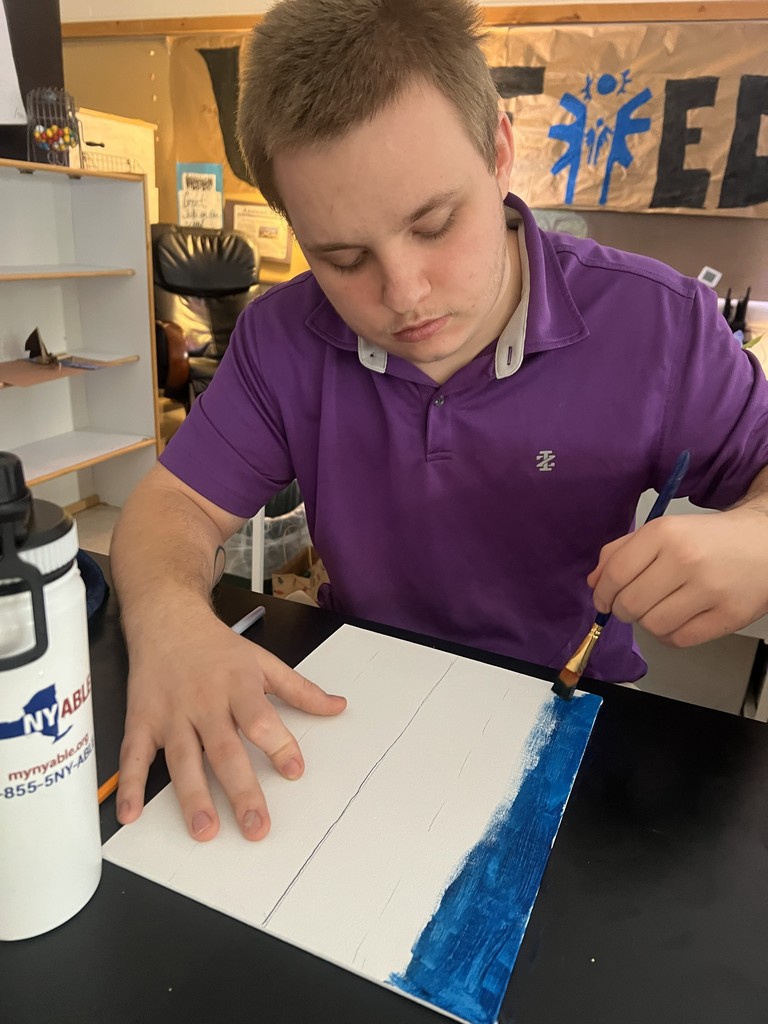 Every year around the holidays, Mrs. Philpotts-Breese and Mrs. Sutton's students chose a painting to reproduce. This year, they chose the "Northern Lights” painting. They persevered, and their finished products were stunning!! They all did a great job letting their creativity shine through! 🎨🌌