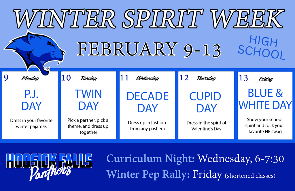 winter spirit week 2026 high school