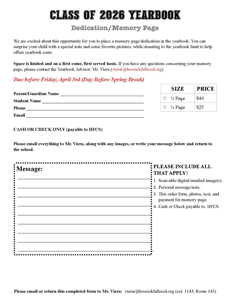 CLASS OF 2026 YEARBOOK DEDICATIONS FORM PAGE1