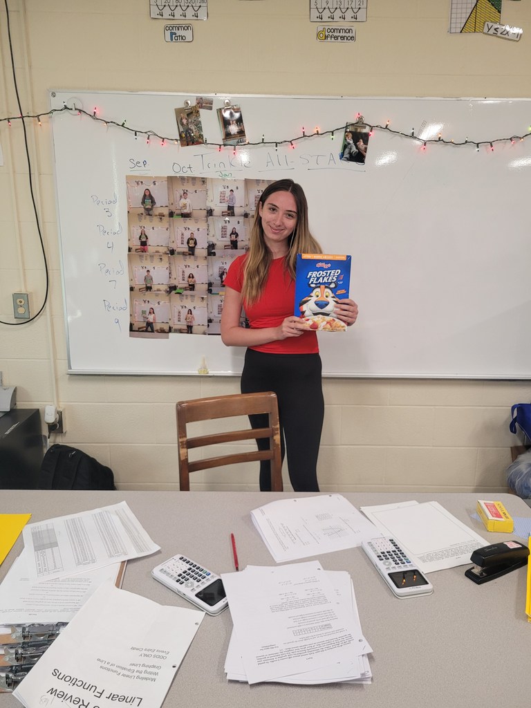 High School Math Teachers, Mrs. Jessica Nelson and Mr. Jacob Trinkle, shared their March 'Mathematicians of the Month' awardees: Algebra 1/Period 9: Emmitt Willbrant, Algebra 1/Period 3: Kaydence Williams, Algebra 1/Period 7: Reese Richard, Algebra 1/Period 4: Blake Prevey, Intro to Geometry- Grace Eastman, Luis Santiago, Amara Chapones-Ulloa, Regents Geometry- Brayden Ferrannini, Kristopher Petkoff, and Stats and Probability- Tatum Hickey. Keep up the great work, students, and thanks for sharing, Mrs. Nelson and Mr. Trinkle! 