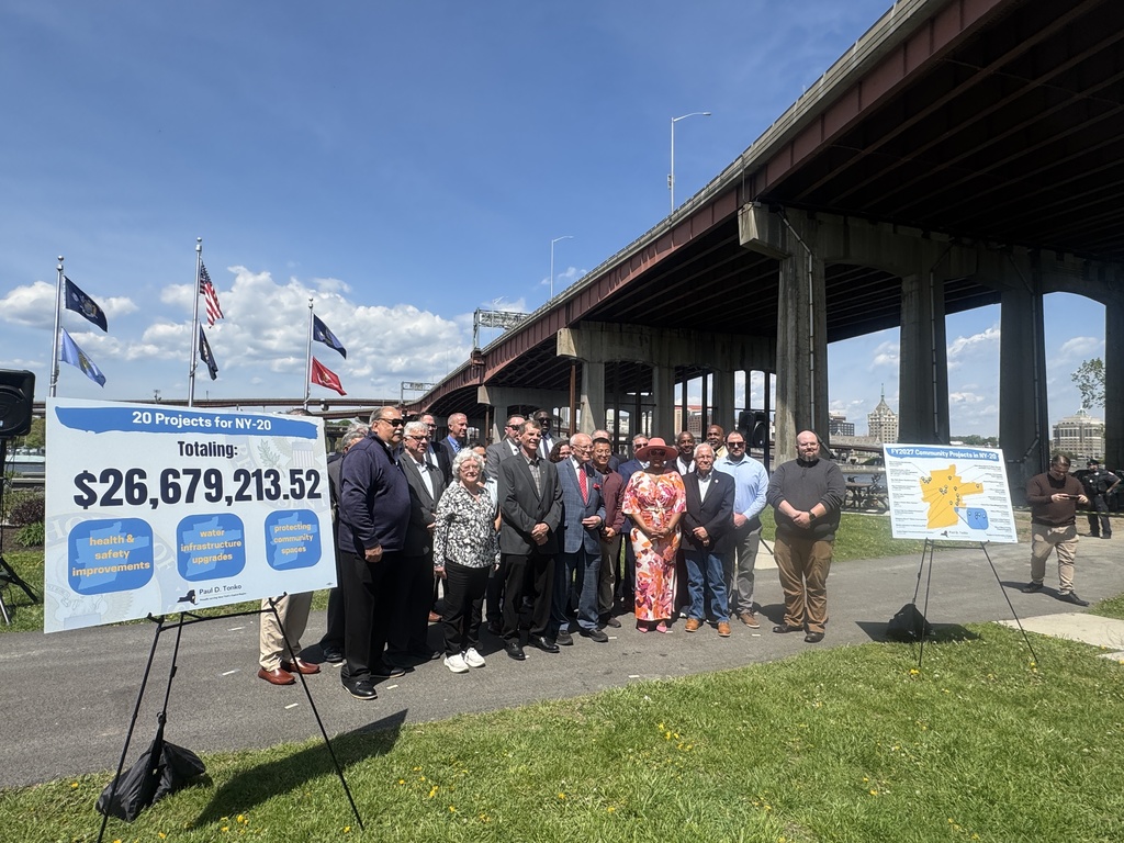 Today, Town Supervisor Eric Sheffer, along with other community representatives, attended a press conference with Congressman Paul D. Tonko to celebrate being selected as one of 20 Community Project Funding designees for 2027 from throughout the Capital Region. The Town of Hoosick was selected for its $80,856.52 project proposal to purchase a “Fly Car” for Hoosick Regional EMS. Over the coming months, Congressman Tonko will advocate for all of these community projects, totaling more than $26 million in funding through the federal appropriations process. Town of Hoosick representatives pictured: Town Supervisor Eric Sheffer; Principal at Doug Sauer Consulting, Doug Sauer; Town Communications Officer Sarah Livingstone; Member and Assistant Chief of Hoosick Regional EMS, Deb Lohnes; and Chief of Hoosick Regional EMS, Jack Kervin. Full project information is available at: https://tonko.house.gov/constituent-services/fy2027-community-project-funding-requests.htm