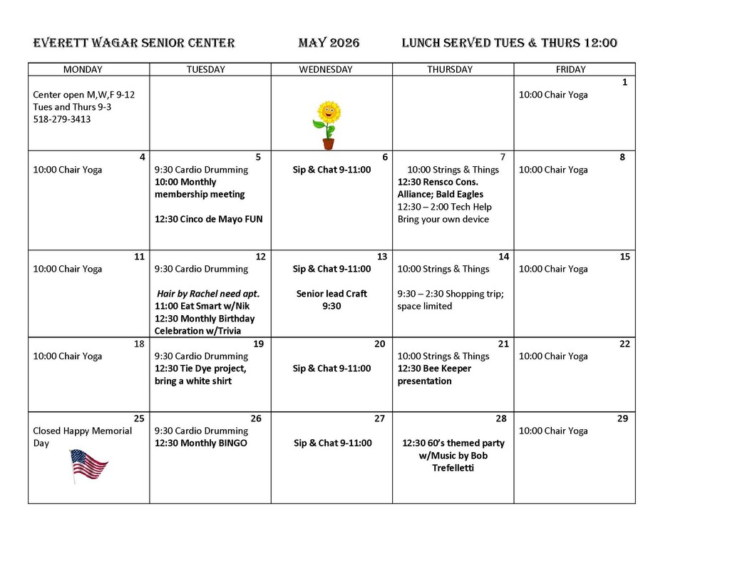 graton senior center activities for may 2026