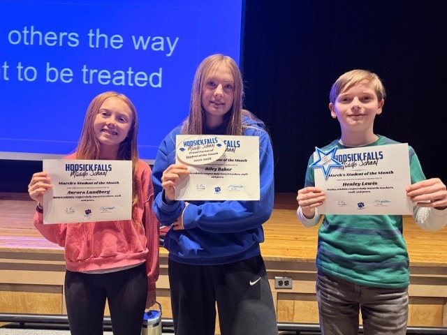 middle school students of the month march 2026