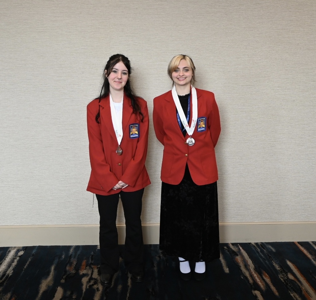 Southwest Tech is proud to announce the outstanding achievements of its students at the recent SkillsUSA Vermont State Leadership and Skills Conference. Demonstrating exceptional technical skill and professional dedication, three students earned second-place silver medals in their respective competitive fields. The following HFCS high school students have been recognized for their top-tier performances: Hailey Bedford: 2nd Place in Audio Production Olivia LeFebvre: 2nd Place in Crime Scene Investigation Bella Marpe: 2nd Place in Baking The SkillsUSA state competition brings together students from across Vermont to compete in hands-on technical, skilled, and service occupations. These contests are judged by industry professionals, ensuring that winners meet the rigorous standards required in today’s workforce. We are incredibly proud of Hailey, Olivia, and Bella for their hard work and commitment to excellence! Competition pictures: Hailey Bedford with Izzy Gibson (MAU) and Bella Marpe with Gabe Perkins and Daniel Wellspeak (both MAU).