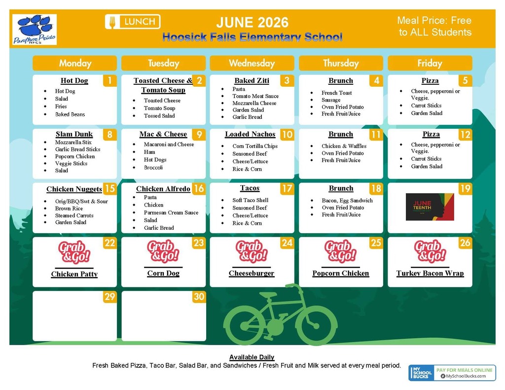june 2026 menus