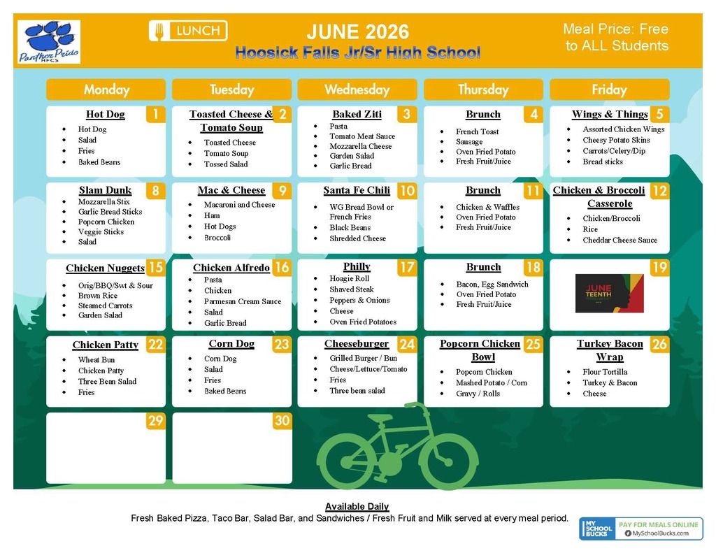 june 2026 menus