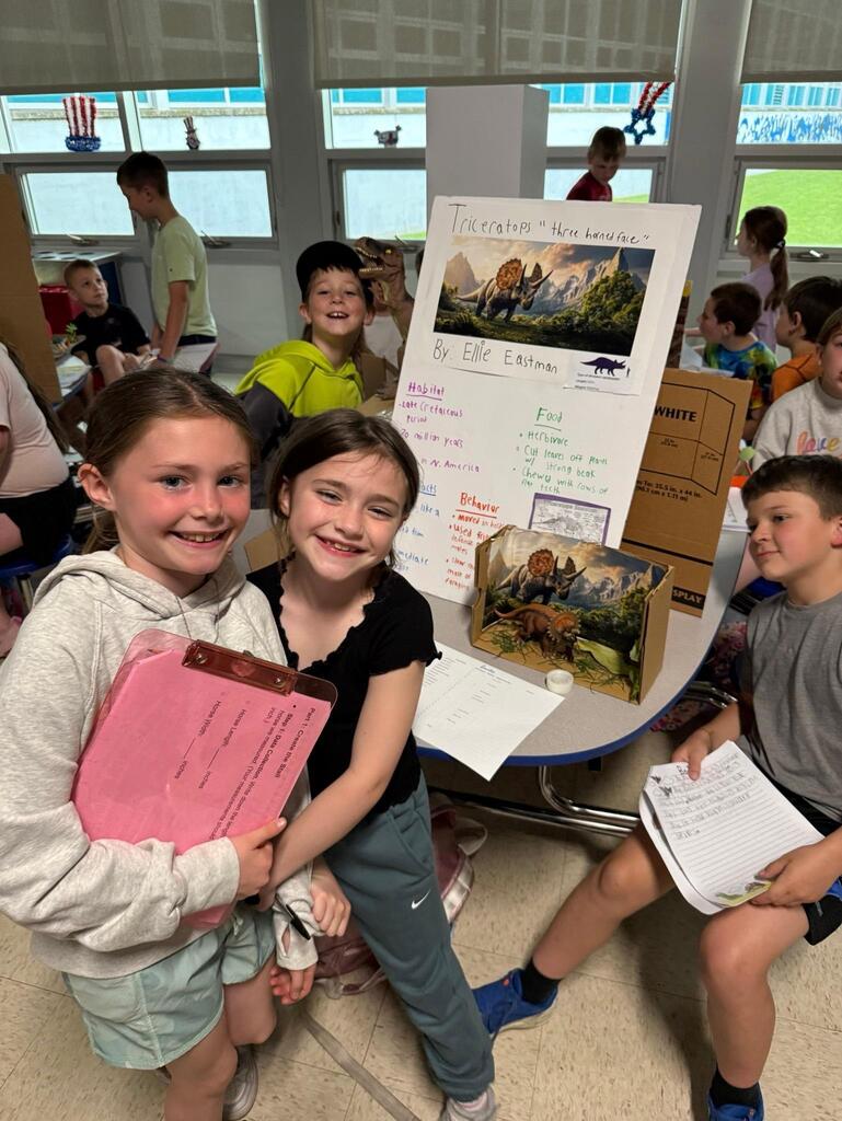 🦖Last week, second graders had their annual Dinosaur Museum Day! Students chose a dinosaur to research, made a report in school, and then continued the learning at home and created a presentation. Elementary students from the other grades had the chance to come through the "Museum" and hear from the students about their projects, and then friends and families got to join in the fun, too. Great job to the second-grade team, and thanks for sharing your photos! Dino Day is always a roaring success!🦕