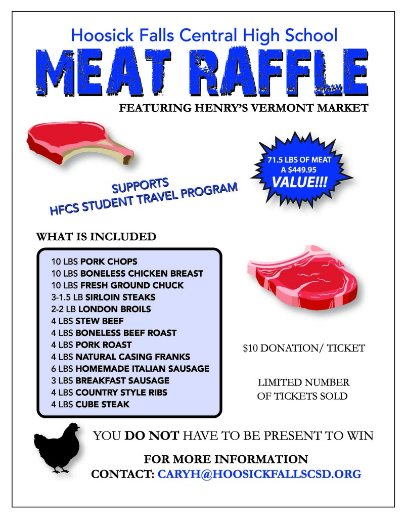 The HFHS Student Travel Club is excited to announce their current Meat Raffle fundraiser for their Spring Break 2027 trip to Vietnam & Thailand! (See the flyer for more details.) The Student Travel Club had an unforgettable trip to Puerto Rico this past Spring Break 2026. From exploring historic San Juan and visiting the ceremonial grounds of the Taíno people, to snorkeling with sea turtles and stingrays, zip lining through the rainforest, kayaking in glowing bioluminescent waters, and discovering bat caves—our students experienced it all. That trip was an incredible opportunity to bring history, culture, and science to life beyond the classroom! Don't let your student miss out on next year's opportunity. The Vietnam & Thailand trip will be open to students in grades 9–12 at the time of travel—be sure to secure your spot for this once-in-a-lifetime experience! Questions? Please contact Ms. Cary at caryh@hoosickfallscsd.org