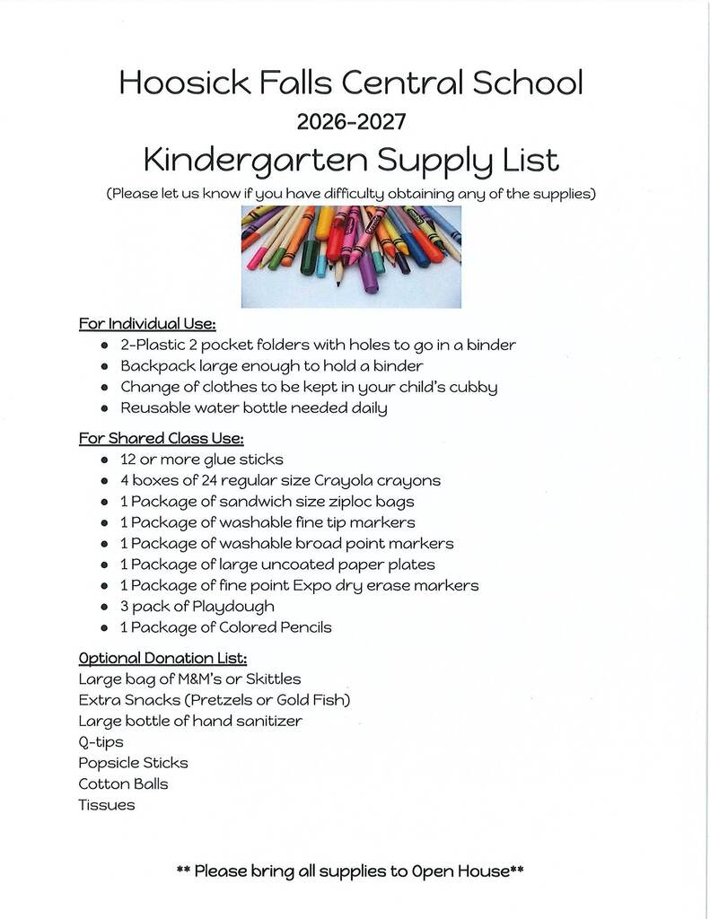 26-27 K supply lists