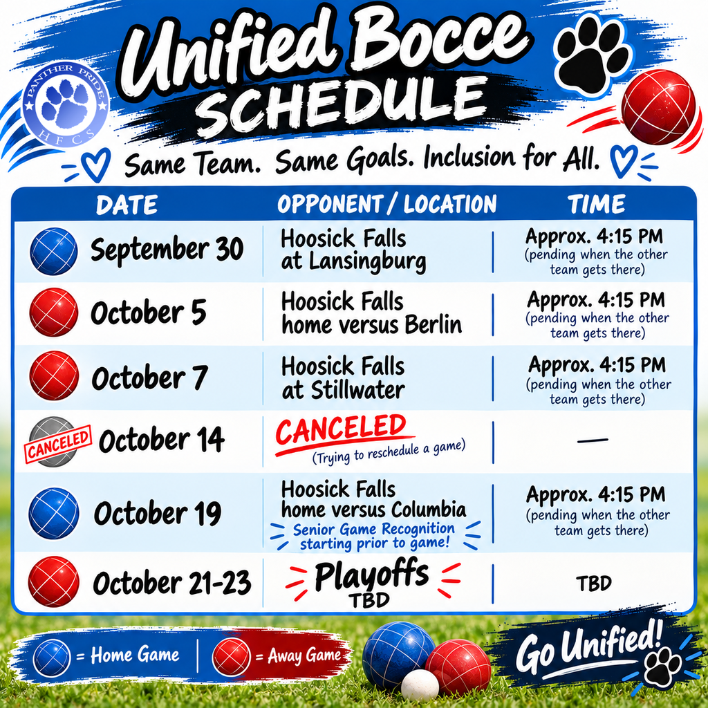 🔵🐾Our Unified Bocce team is ready for an exciting season! Check out the current match schedule and mark your calendars to come out and support our Panthers and celebrate inclusion in action! 💙