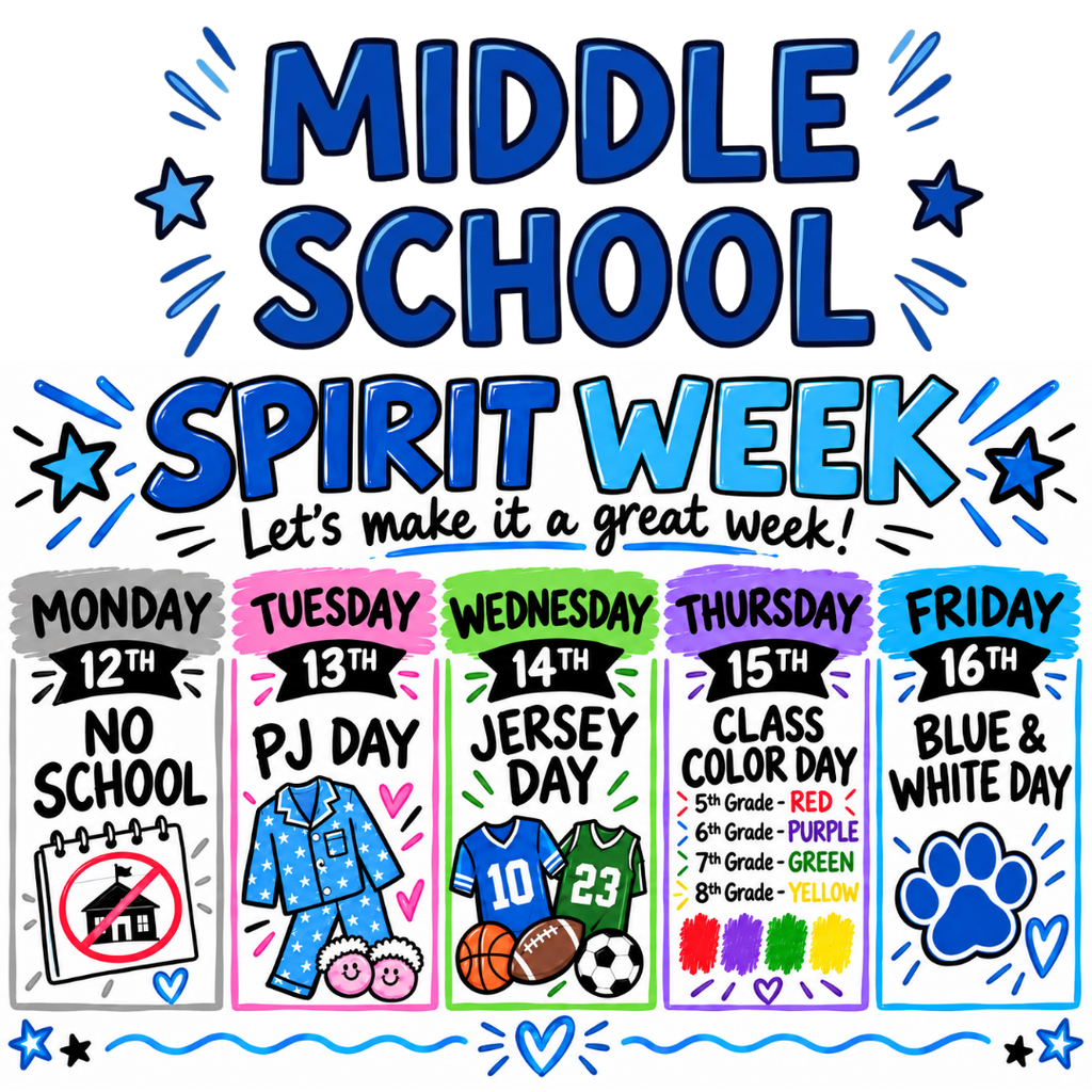 middle school spirit week themes 2026