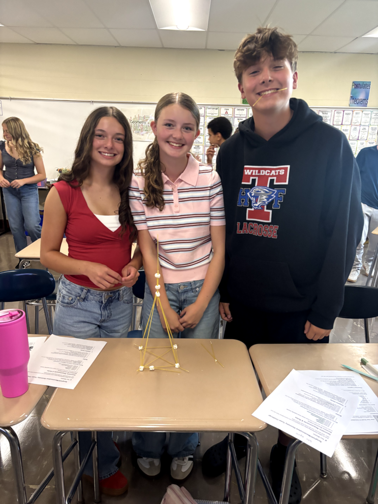 📐 Mathematician of the Month & First Day Fun! 📏Congratulations to the September Mathematician of the Month awardees from Mrs. Nelson's high school math classes! 👏🎉Regents Geometry: Laney Kasulinous, Aurora Ferraro, & Myla Steller; Intro to Geometry: Makayla Wiggins; Stats/Probability: Ryan Sparks.  To kick off the school year, Mrs. Nelson's Geometry students also jumped into a hands-on Spaghetti & Marshmallow Building Contest! 🍝🍡 Check out the awesome teamwork, problem-solving, and creative towers they built on day one. Thanks for sharing, Mrs. Nelson!🐾