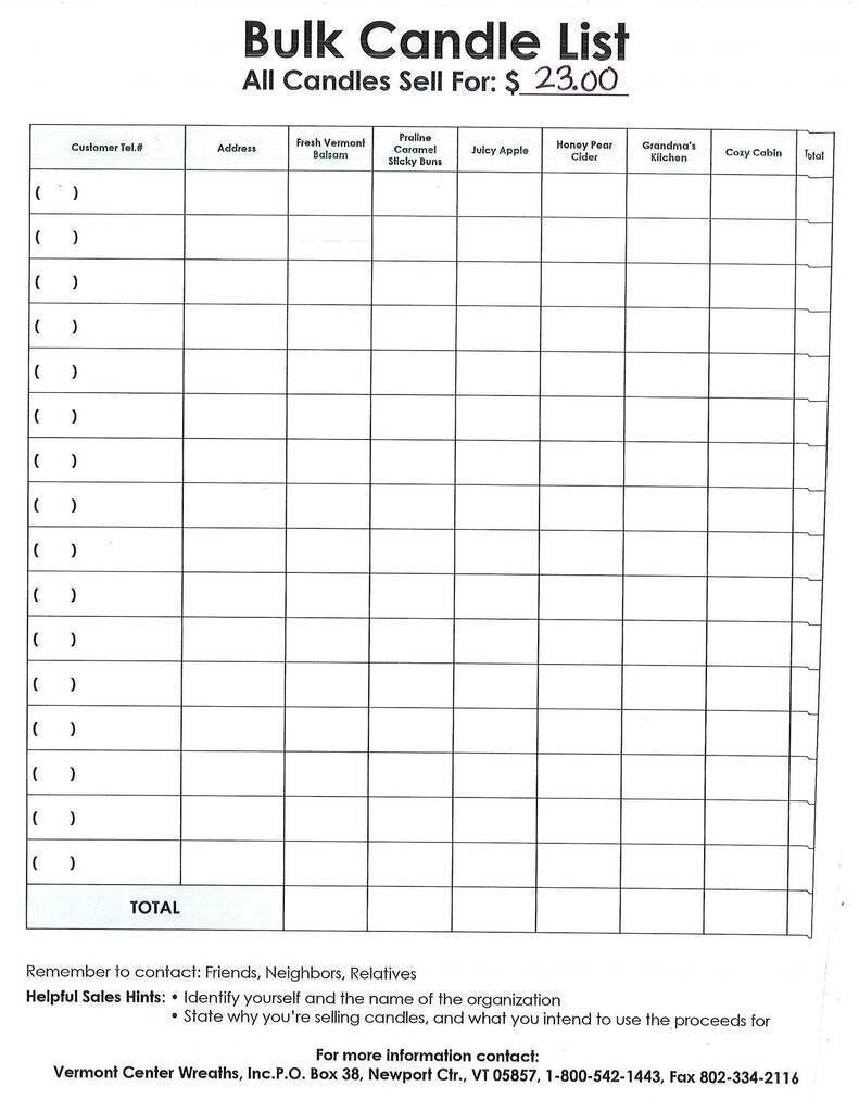 candle order form
