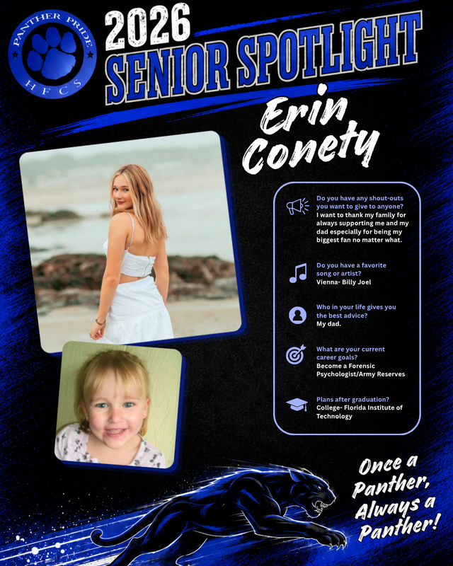 🎓It's Senior Spotlight time! 🐾We will be sharing these two at a time this year, in the order that they were submitted. (Ask your senior if they filled out the form that was emailed to them!)