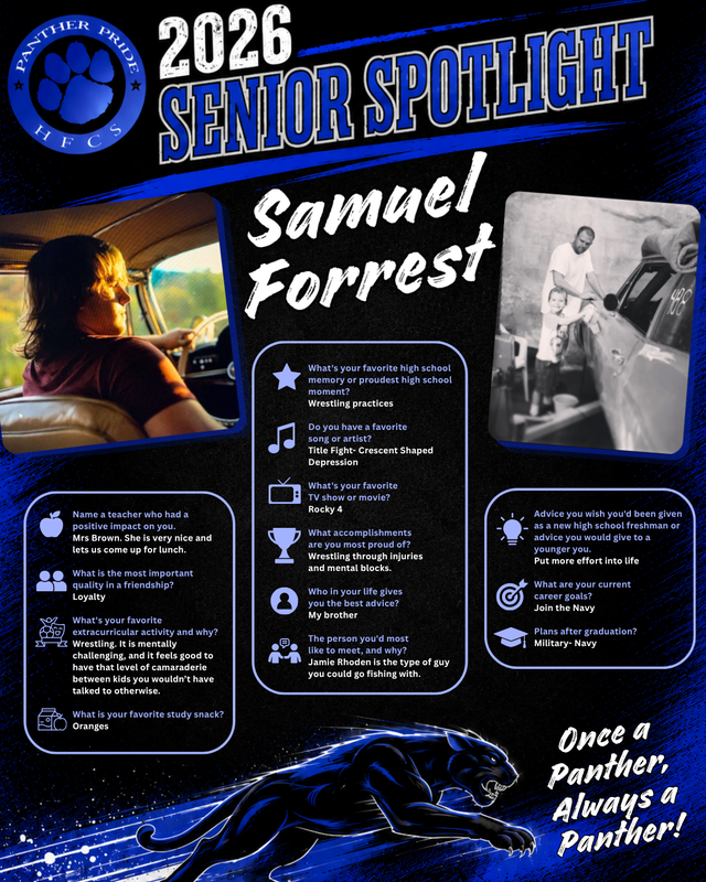 🎓It's Senior Spotlight time! 🐾We will be sharing these two at a time this year, in the order that they were submitted. (Ask your senior if they filled out the form that was emailed to them!)
