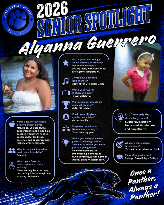 🎓It's Senior Spotlight time! 🐾We will be sharing these two at a time this year, in the order that they were submitted. (Ask your senior if they filled out the form that was emailed to them!)