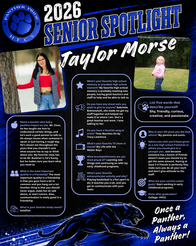 🎓It's Senior Spotlight time! 🐾We will be sharing these two at a time this year, in the order that they were submitted. (Ask your senior if they filled out the form that was emailed to them!)