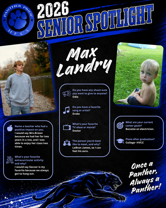 🎓It's Senior Spotlight time! 🐾We will be sharing these two at a time this year, in the order that they were submitted.