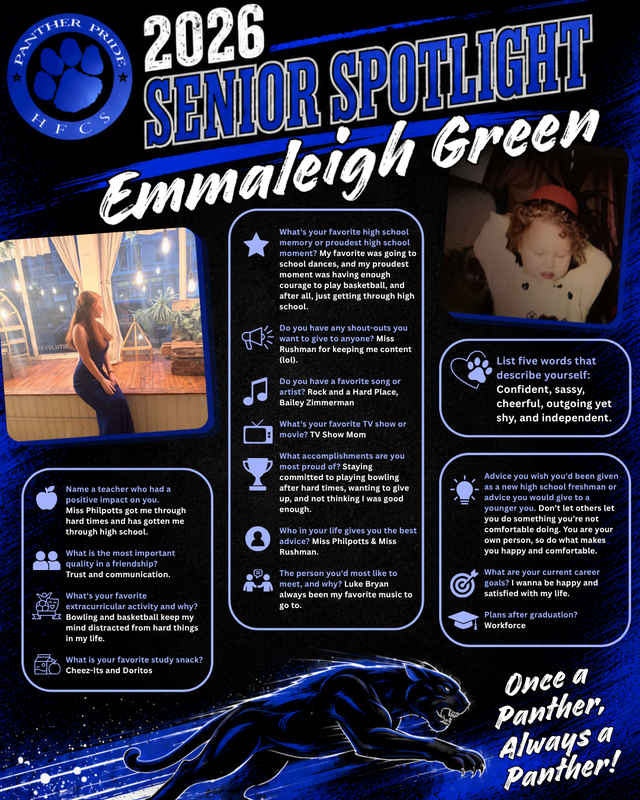 🎓It's Senior Spotlight time! 🐾We will be sharing these two at a time this year, in the order that they were submitted.