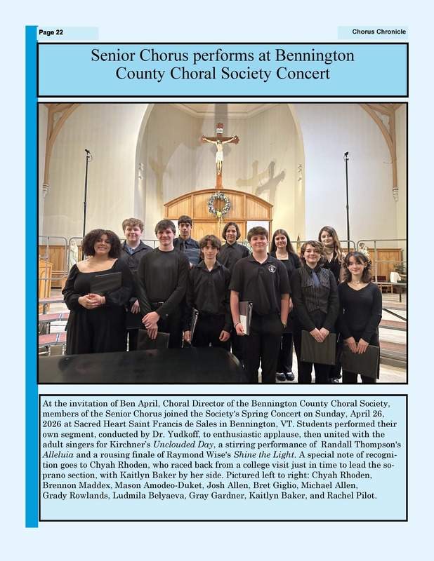 2025-2026 chorus chronical
