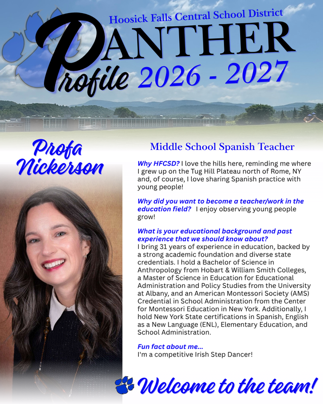 middle school Spanish teacher Profa Nickerson. 🐾