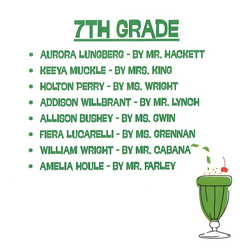 middle school lucky shake winners