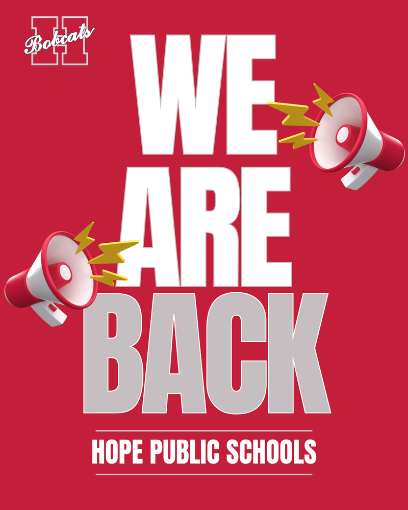 SCHOOL RESUMES — MONDAY, February 2, 2026 Hope Public Schools will resume classes tomorrow, Monday, February 2, 2026. While conditions have improved across much of the district, some rural and countryside areas may still have ice. Our teams will continue monitoring those areas closely. District crews have been working across all campuses to remove thick layers of ice from bus lines, car lines, and parking lots in preparation for students and staff returning. If there are safety concerns in your area and you feel you cannot safely get your student to school, please contact your individual campus directly. We encourage everyone to: Use caution while traveling Take your time and avoid rushing Expect buses to run slightly later than normal as drivers operate at slower speeds Drive slowly and carefully when dropping off students Our overall message is simple: be safe and arrive safely. We will continue monitoring conditions and will provide updates across all platforms.