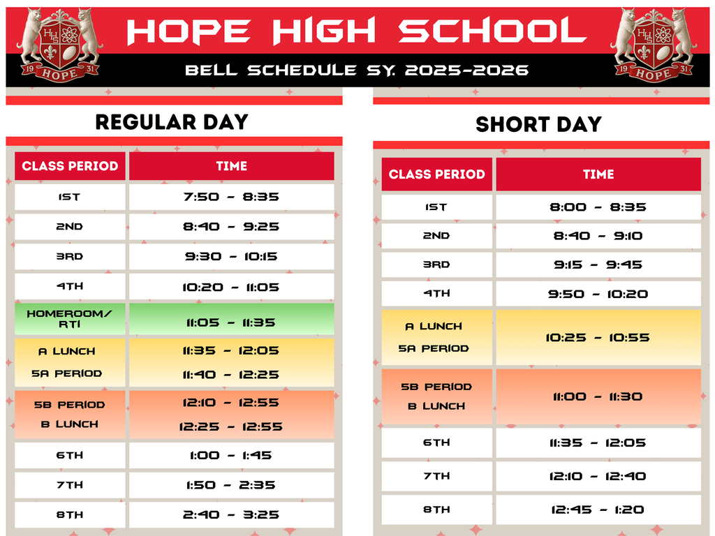 HHS Bell Schedule
