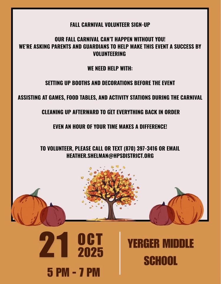 fall carnival volunteers needed