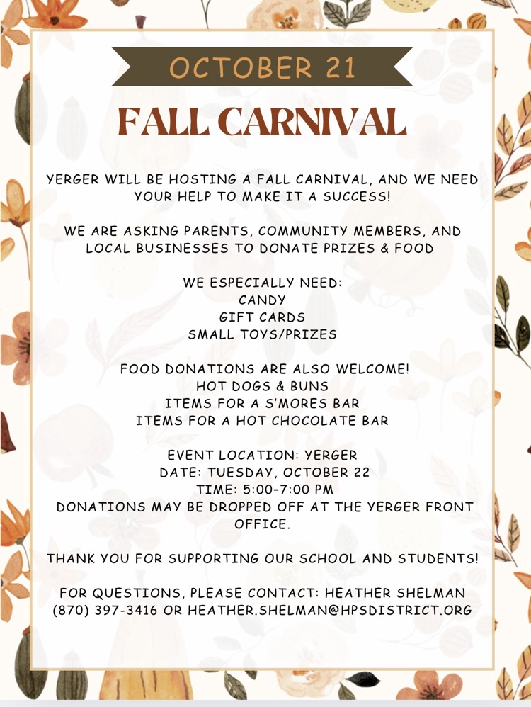 fall carnival donations
