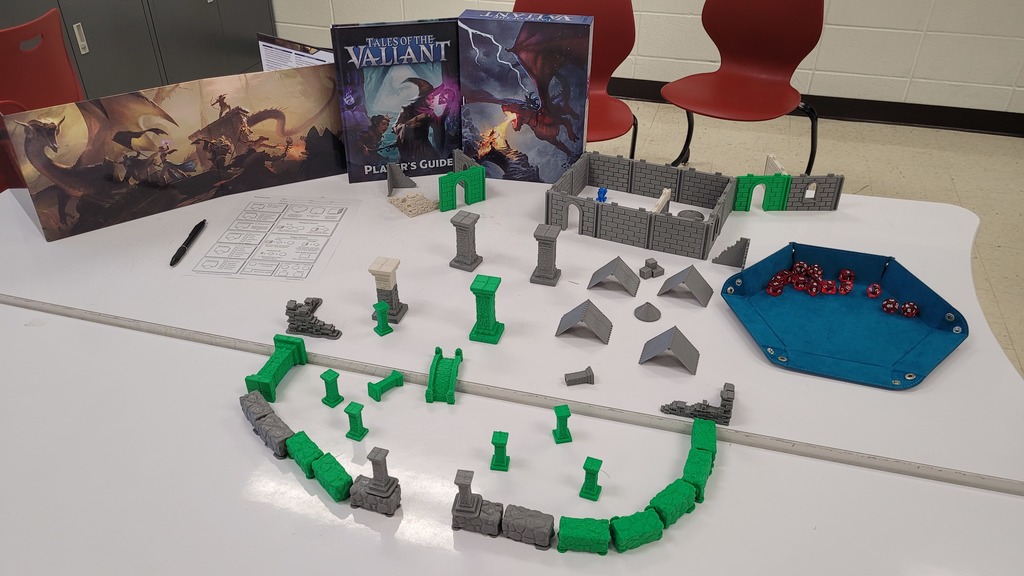 A goblin war-camp inside abandoned ruins, created using wargaming terrain