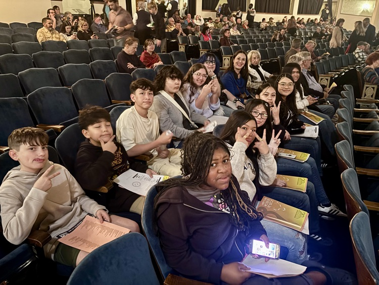 students are excited to watch the show 