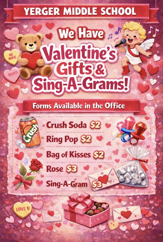 Valentines sing-a-gram poster with prices