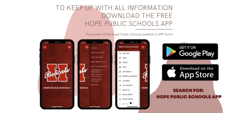 📱 Stay Connected with Hope Public Schools!  Did you know we have an official Hope Public Schools app?  It’s the best way to get the most up-to-date and active news, announcements, events, and information from across the district — right at your fingertips.  ✅ Download it today on the Apple App Store or Google Play Store 🔎 Just search “Hope Public Schools”  Stay informed. Stay connected. Stay in the know. 🐾  #HopePublicSchools #StayConnected