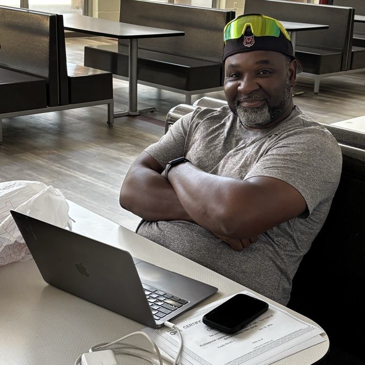 Coach Gordon taking a break from online training.
