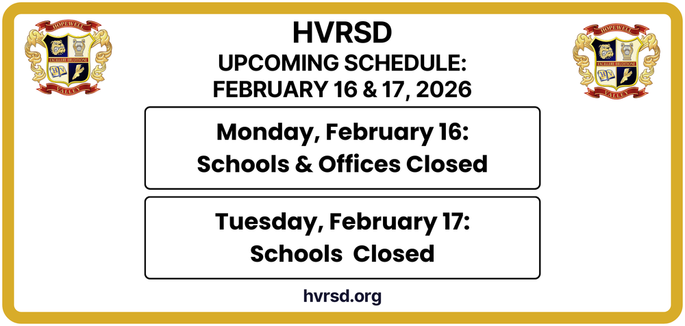 HVRSD Upcoming Schedule