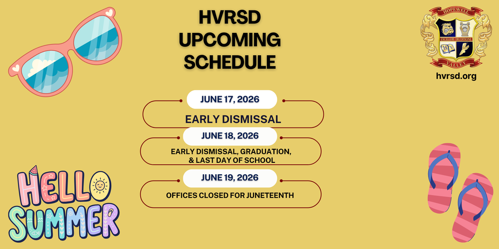 HVRSD Schedule for Week of June 15, 2026