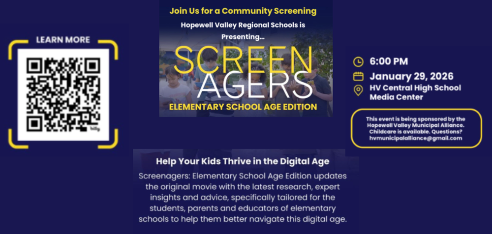 HVRSD Presents: Screenagers on January 29, 2026 @ 6:00 pm